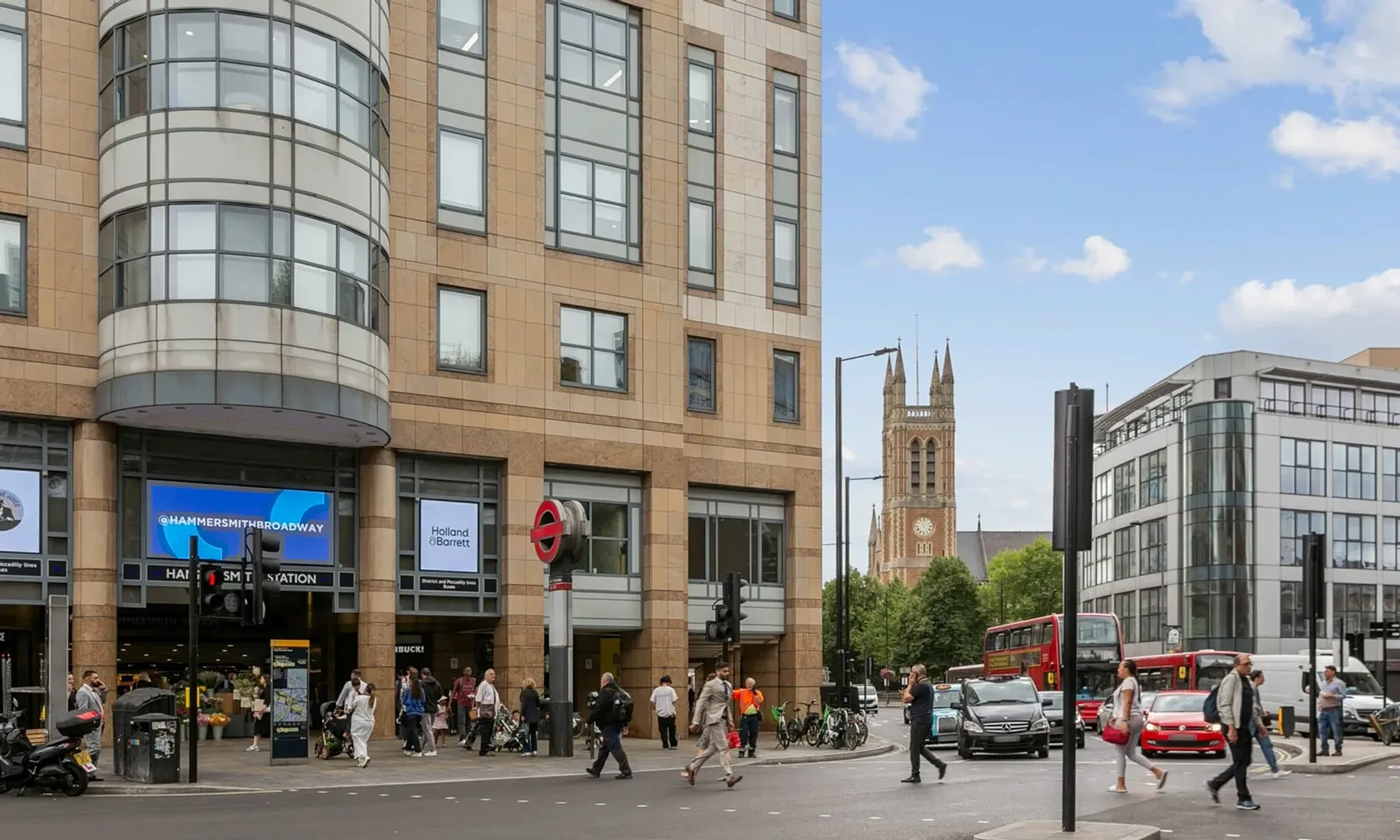 Hammersmith station and surrounding West London streets