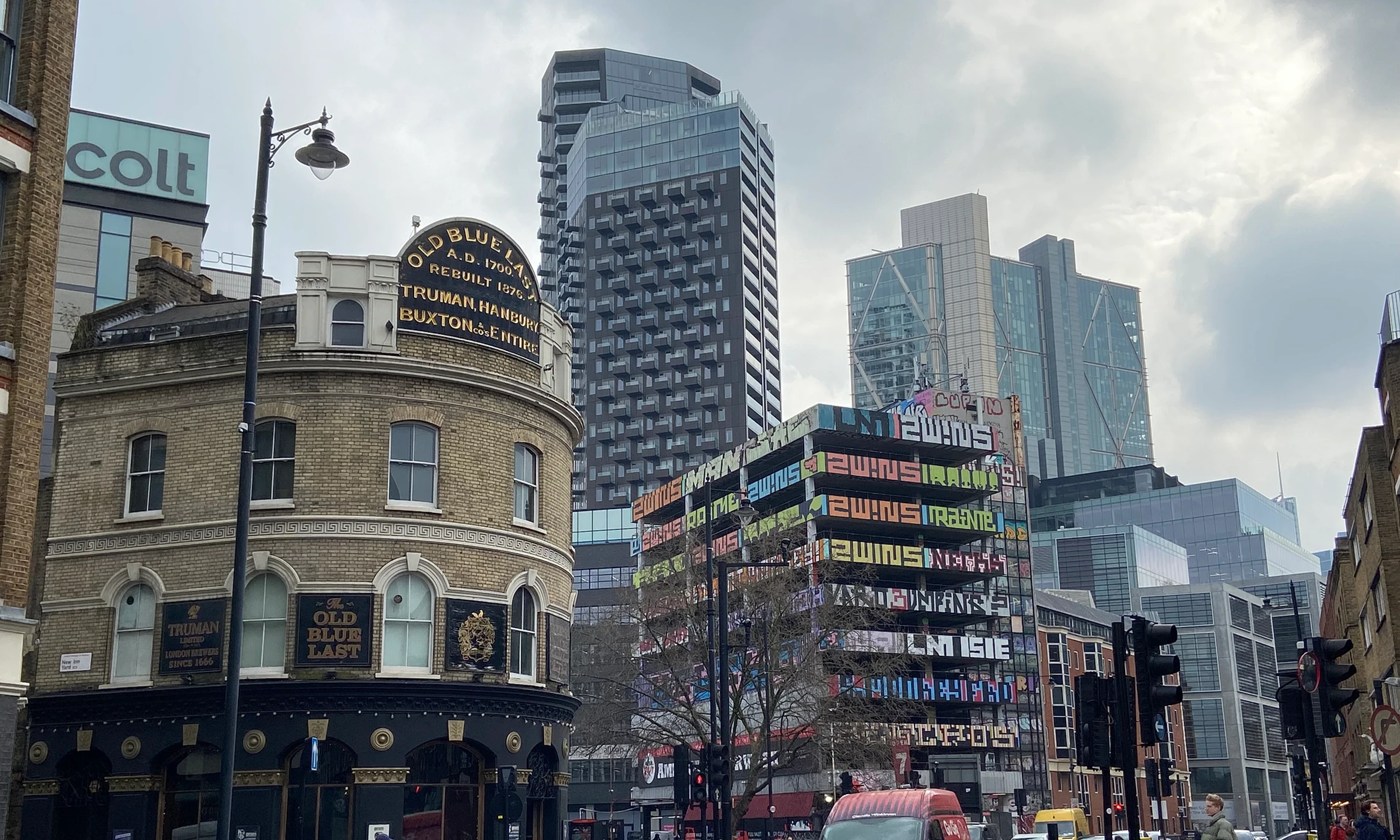 Shoreditch streetscape viewed from Curtain Road