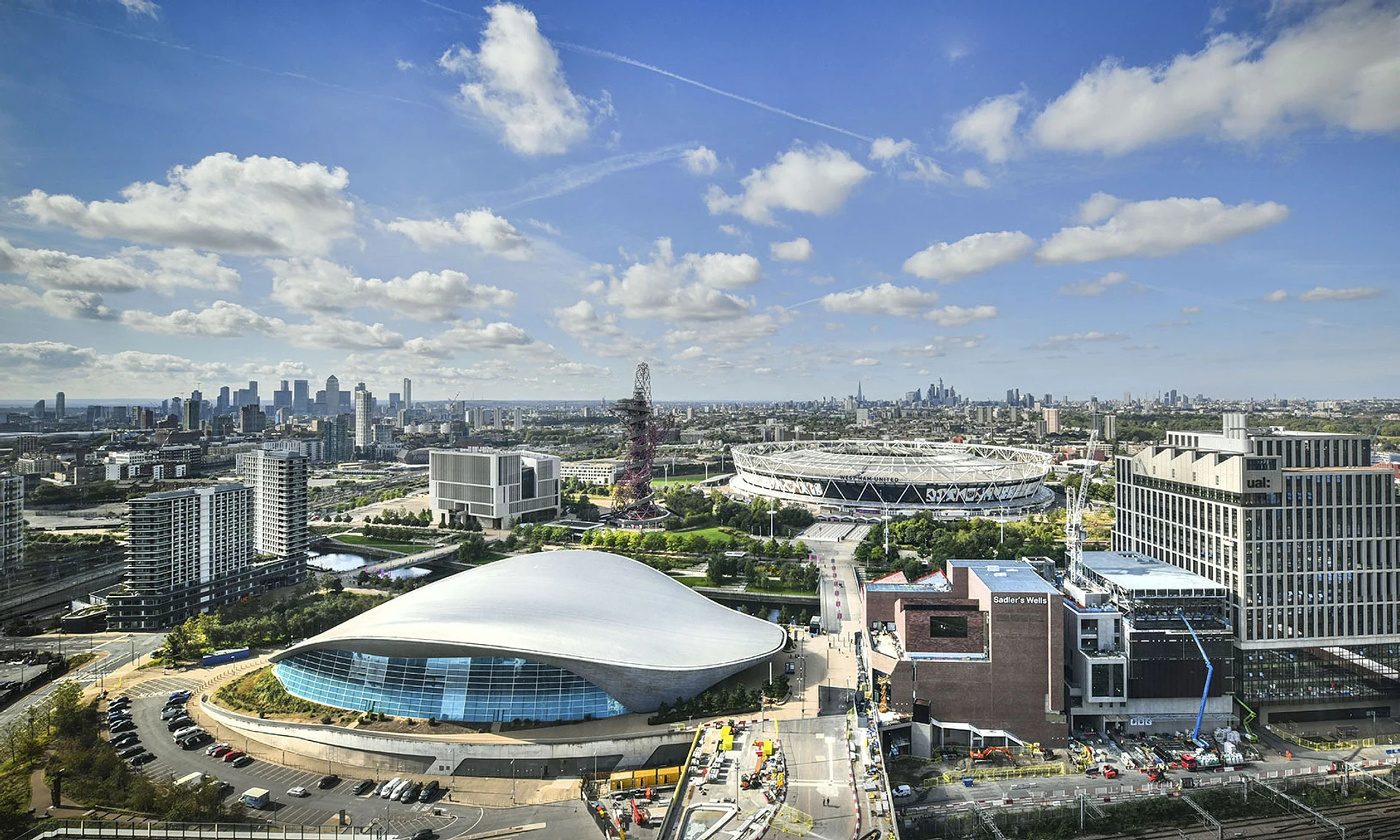 Queen Elizabeth Olympic Park and the Stratford skyline